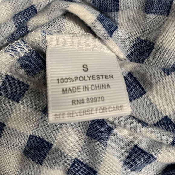 Eden & Olivia Shirt Size S Blue Plaid Long Sleeve Roll Tab Sleeves Anthropologie - Picture 10 of 11